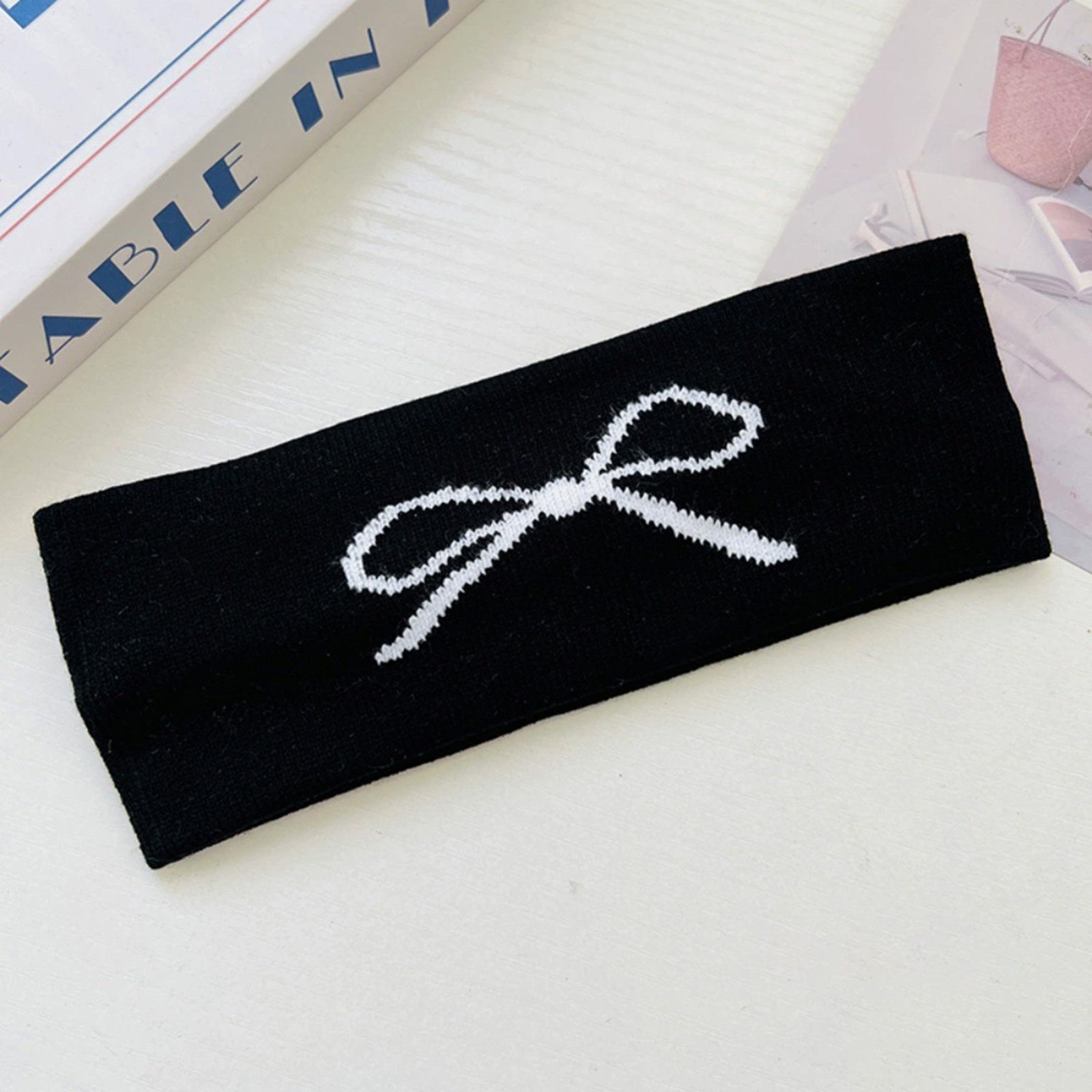 Running Gear Headband - 스타일리시한 헤어밴드, 넓은 니트 리본 헤어밴드,