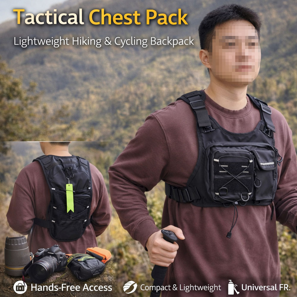 Reflective Running Gear Vest - 전술 조끼 가슴 가방 (2L 물