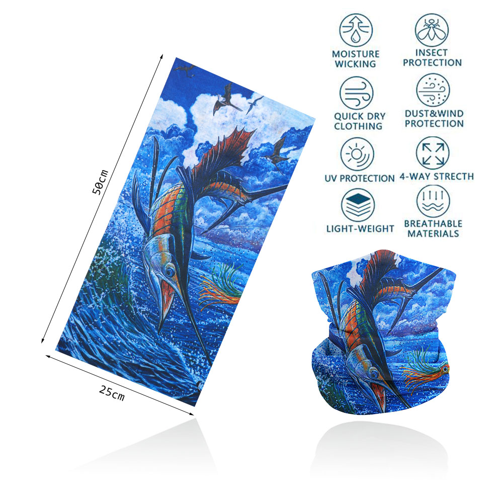 물고기 비늘 패턴 낚시 튜브 용 목 각반 사이클링 스카 - Running Gear Headband 리뷰 및 가격